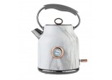 Tower Bottega T10020WMRG Traditional Quiet Boil Kettle, 1.7 Litre, White Marble and Rose Gold 